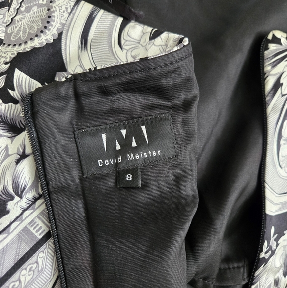 David Meister Y2K Silk Spaghetti Strap Paisley Bling Sheath Dress Size 8 #061 - Picture 7 of 9